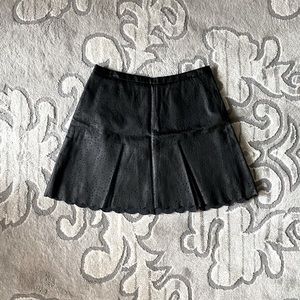 BCBG scalloped faux leather skirt